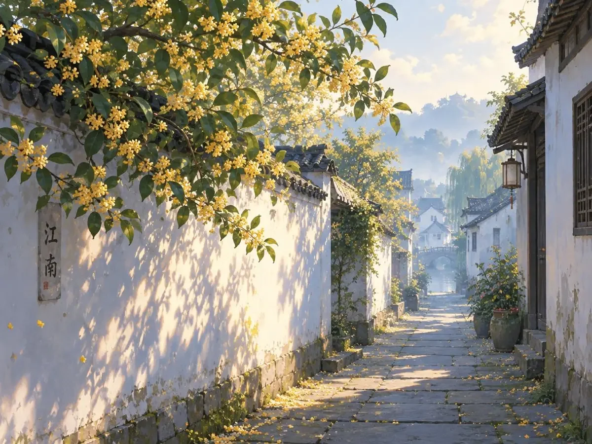 桂花巷口壁纸 - 壁纸 · 季节｜糖心VLOg原创壁纸